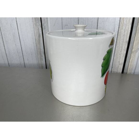 Vintage MANCIOLI Signed & Numbered Cherry Fruit Leaves Canister Made in Italy - Picture 3 of 8